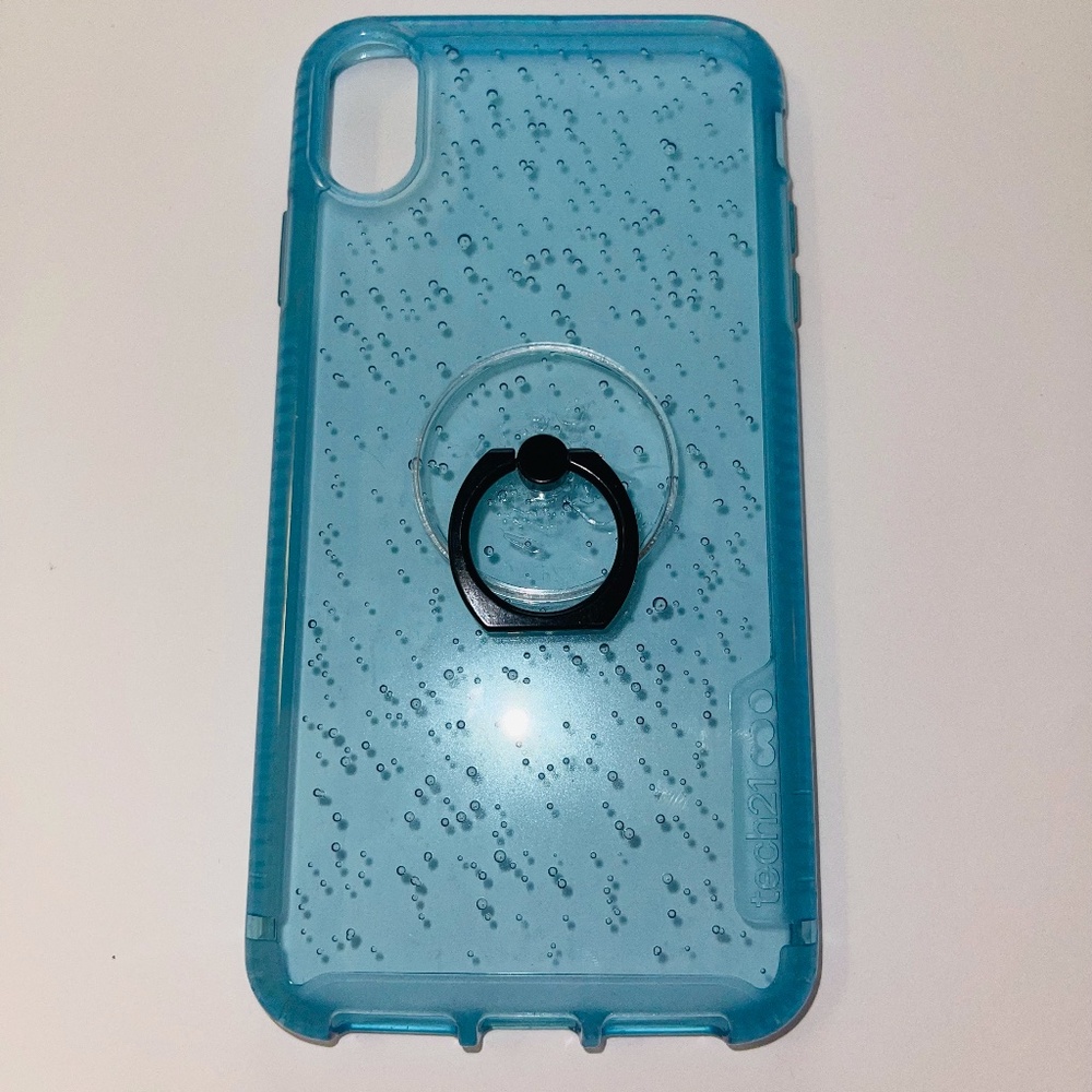 iPhone XS Max blue case with phone ring holder